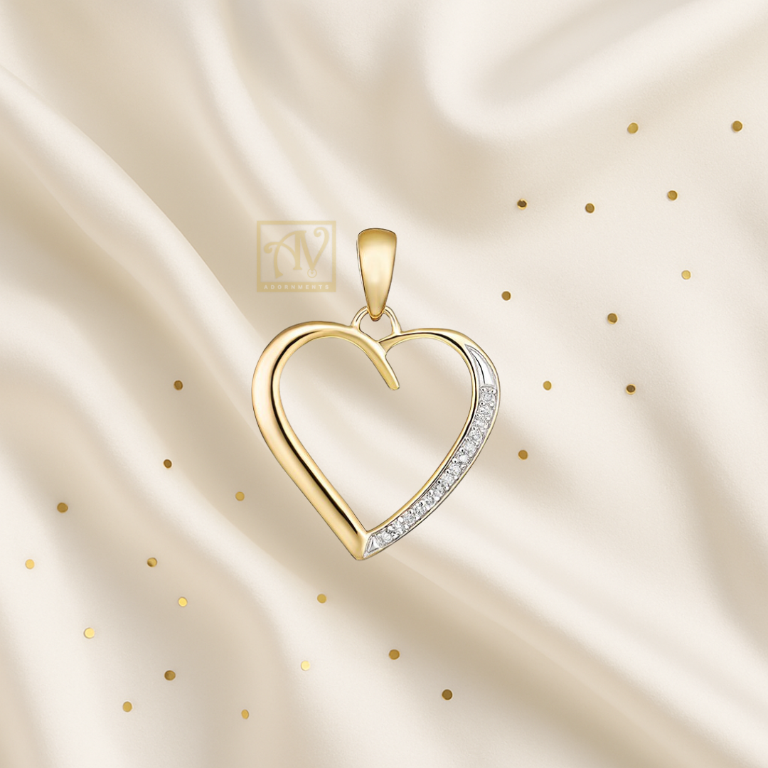 Hino Heart Diamond Pendant 9kt Yellow Gold