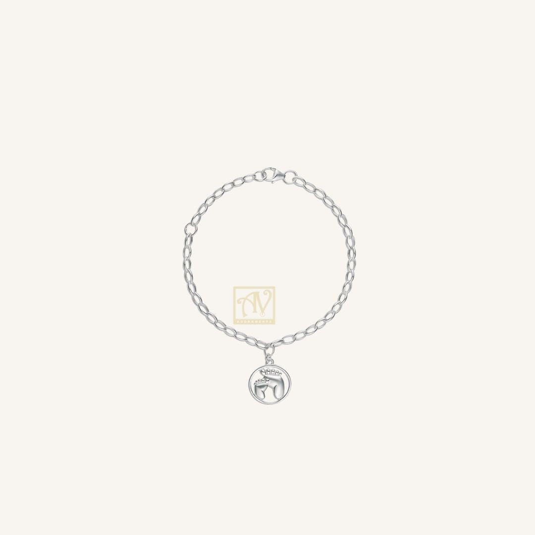 Nyx Belcher Bracelet with Footprint Charm Silver