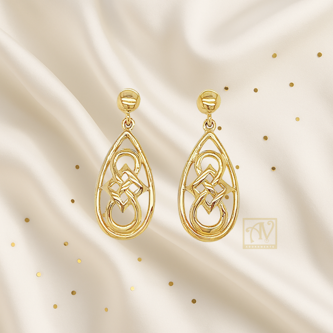 Gold Saga Drop Earring 9kt Yellow Gold