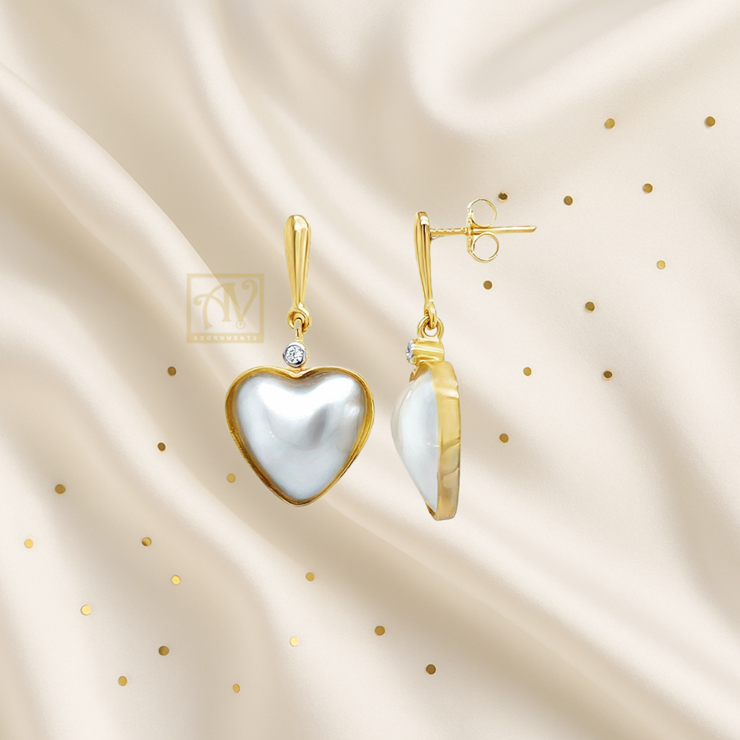 Pearl and Diamond Grace Drop Earrings in 9K Gold