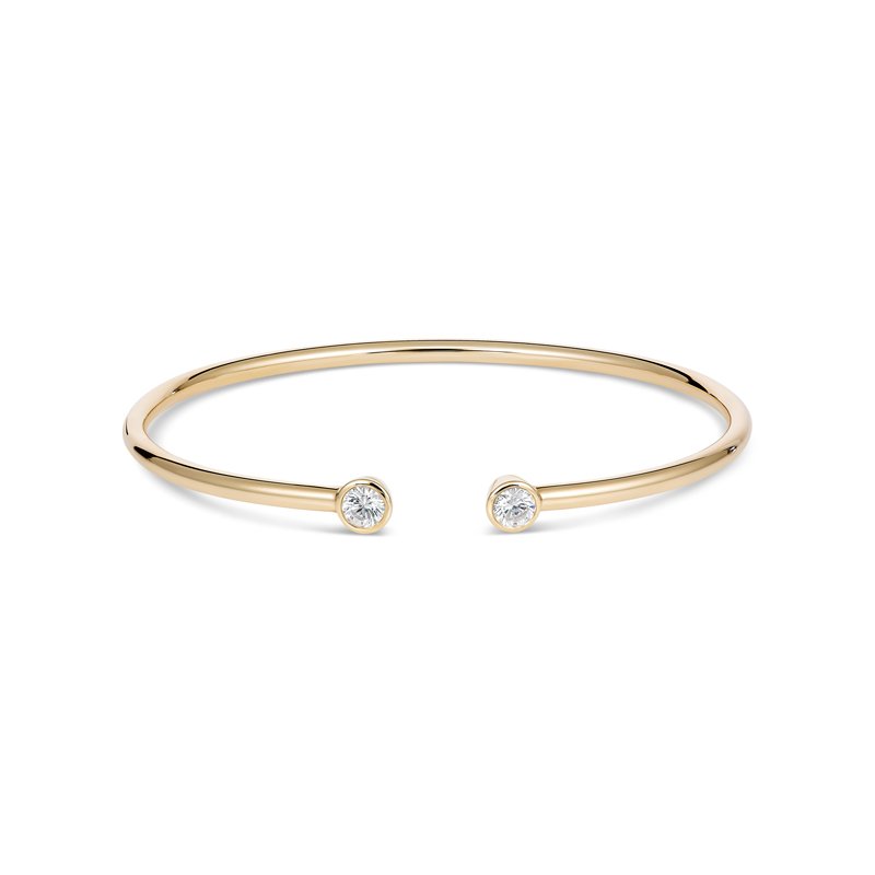 Moonlit Cubic Zirconia Cuff Bangle 9kt Yellow Gold