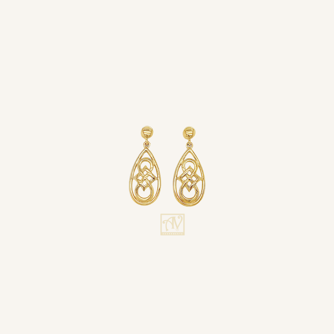 Gold Saga Drop Earring 9kt Yellow Gold