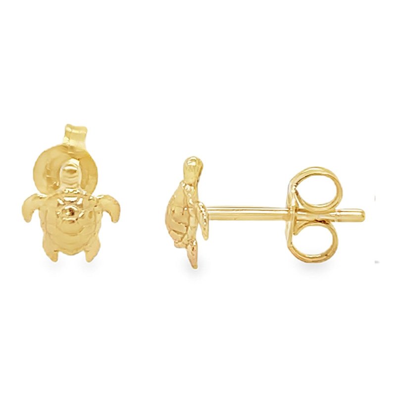 Tiny Tails Turtle Stud Earring 9kt Yellow Gold