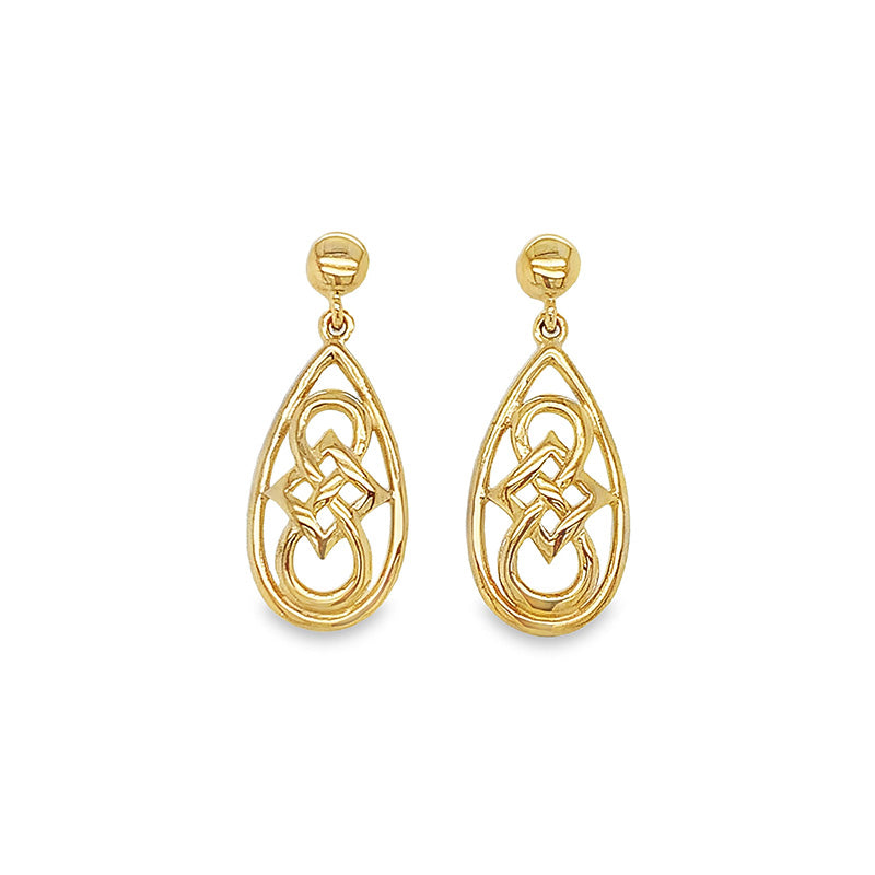 Gold Saga Drop Earring 9kt Yellow Gold