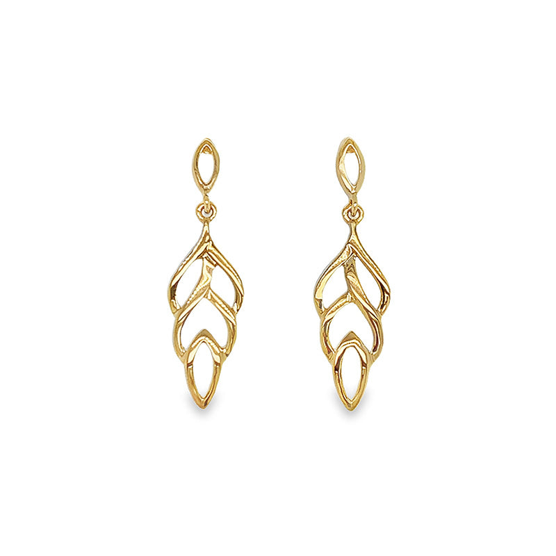 Auric Drop Earring 9kt Yellow Gold