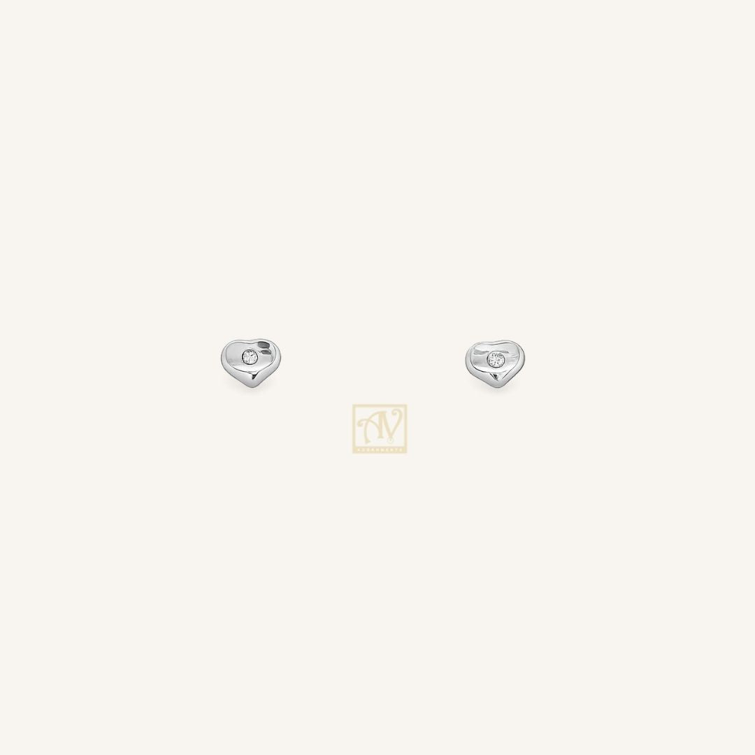 Amor Heart Diamond Earrings in 9kt White Gold