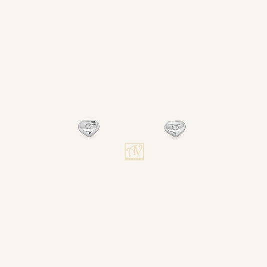 Amor Heart Diamond Earrings in 9kt White Gold