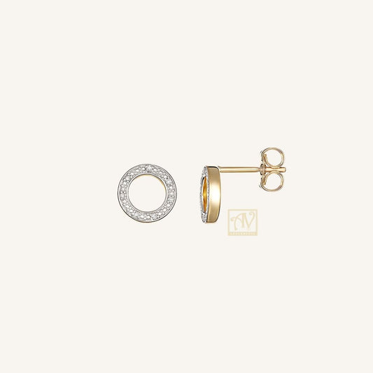 Starlight Diamond Stud Earrings in 9 kt Yellow Gold