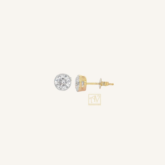 Radiant Sparks Round Cubic Zirconia Stud Earring