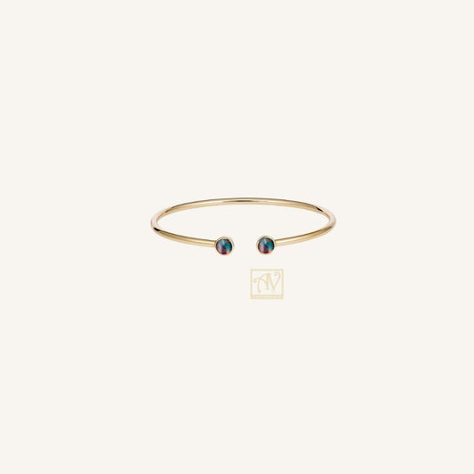 Nova Triplet Opal Cuff Bangle 9kt Yellow Gold