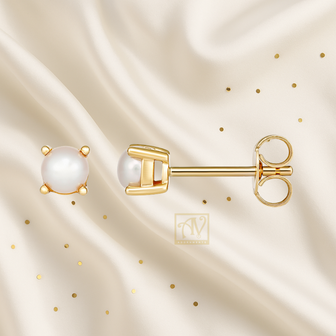 Marine Jewel Pearl Earring 9kt Yellow Gold
