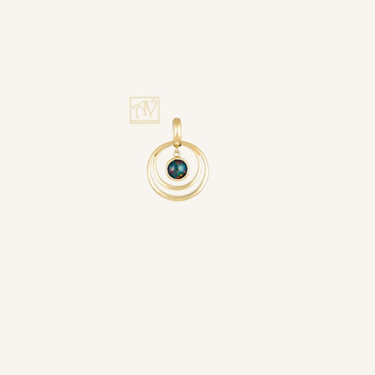 Sol Round Triplet Opal Double Circle Pendant