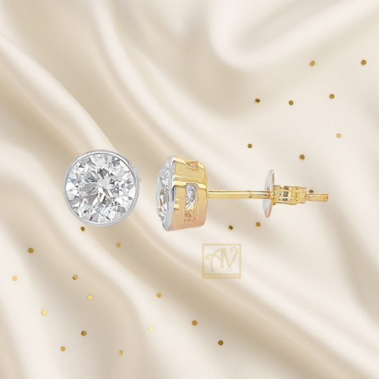 Radiant Sparks Round Cubic Zirconia Stud Earring