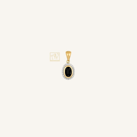 Soleil Black Sapphire & Diamond Pendant 9kt Yellow Gold