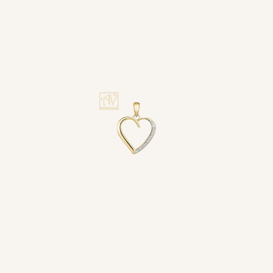 Hino Heart Diamond Pendant 9kt Yellow Gold