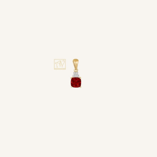Daystar Garnet & Diamond Pendant 9kt Yellow Gold