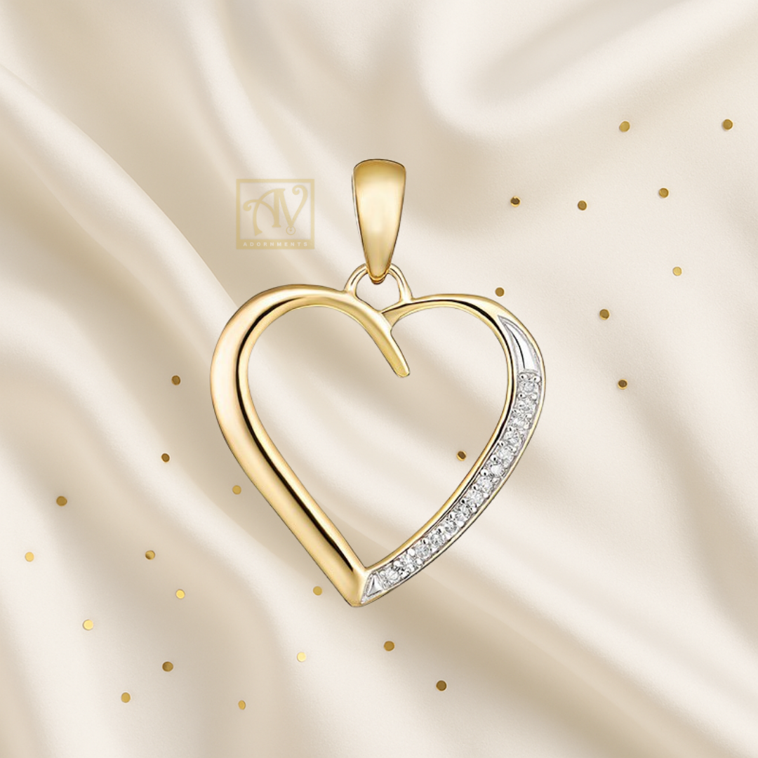 Hino Heart Diamond Pendant 9kt Yellow Gold