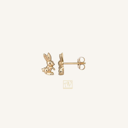 Tiny Tails Rabbit Stud Earring 9kt Yellow Gold