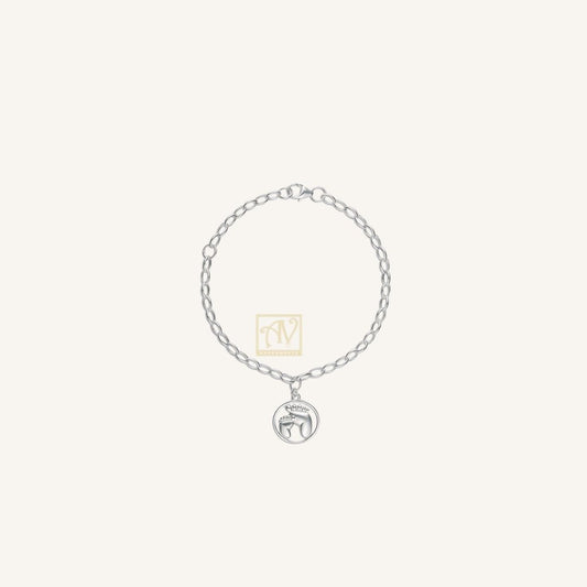 Nyx Belcher Bracelet with Footprint Charm Silver
