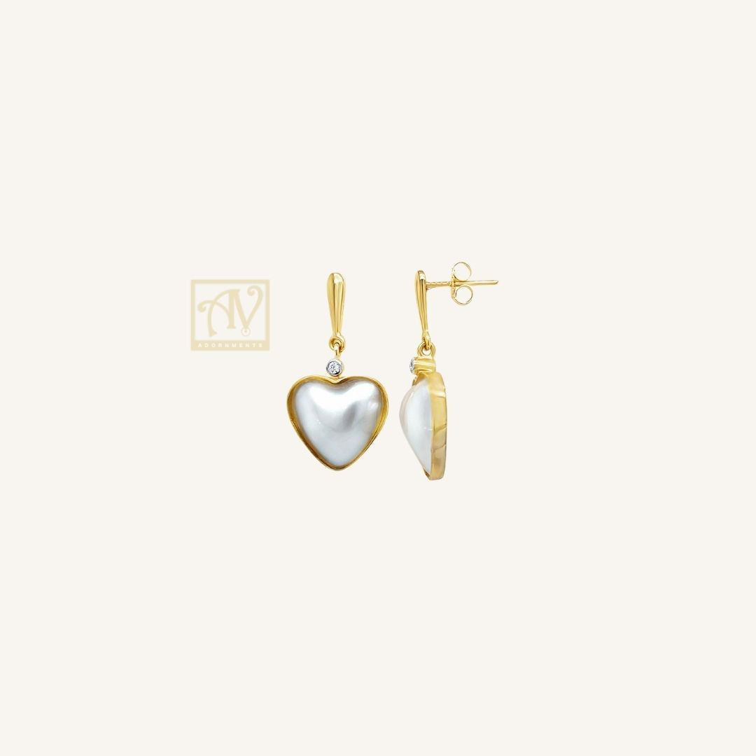 Pearl and Diamond Grace Drop Earrings in 9K Gold