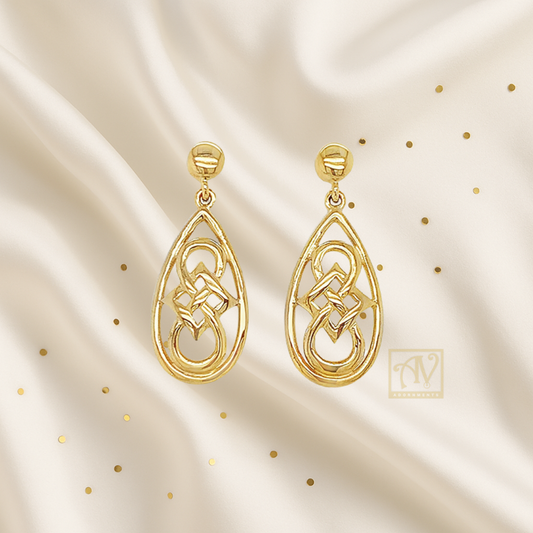 Gold Saga Drop Earring 9kt Yellow Gold