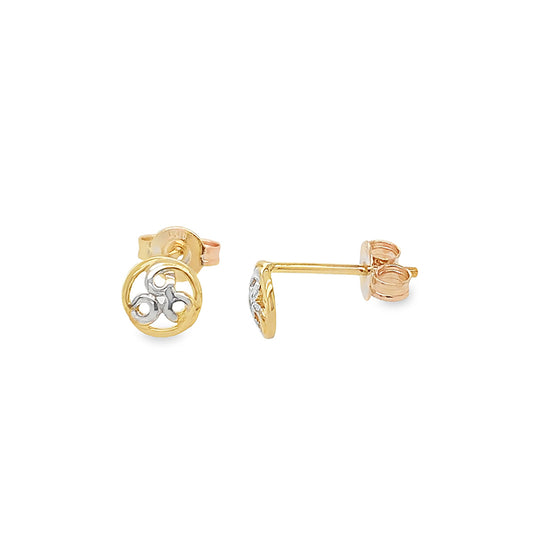 Ornate Stud Earring 9kt Yellow Gold